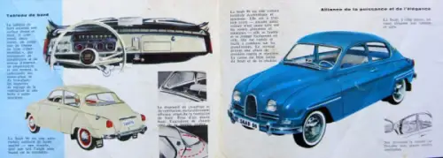 Saab 96 Modellprogramm 1960 Automobilprospekt (10175)