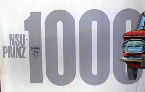 NSU Prinz 1000 Modellprogramm 1964 Automobilprospekt (10176)