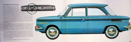 NSU Prinz 1000 Modellprogramm 1964 Automobilprospekt (10176)