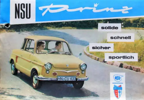 NSU Prinz Modellprogramm 1959 Automobilprospekt (10178)