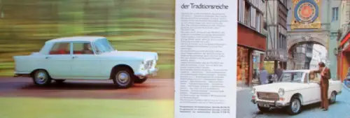 Peugeot 404 Modellprogramm 1972 Automobilprospekt (10181)