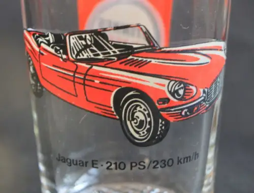 Fanal Stinnes Jaguar E Type Trinkglas 1971 (10187)