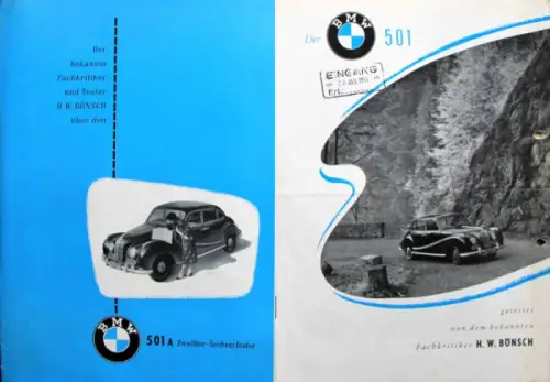 BMW 501 Modellprogramm 1954 fünf Testberichte (10211)