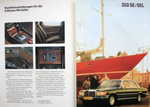 Mercedes-Benz 350 SE - 450 SEL 6.9 Modellprogramm 1978 Automobilprospekt (10213)