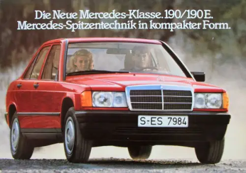 Mercedes-Benz 190 E Modellprogramm 1983 Automobilprospekt (10217)