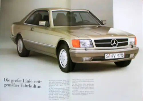 Mercedes-Benz 420 SEC - 560 SEC Modellprogramm 1986 Automobilprospekt (10218)