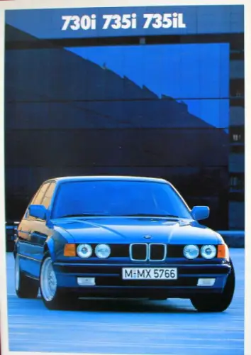 BMW 730 i - 735 iL Modellprogramm 1986 Automobilprospekt (10224)