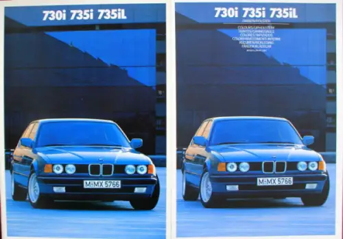 BMW 730 i - 735 iL Modellprogramm 1986 Automobilprospekt (10224)