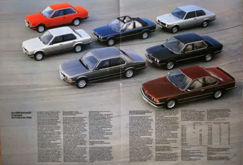 BMW Modellprogramm 1983 Automobilprospekt (10225)