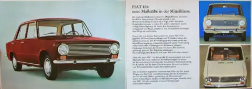 Fiat 124 Modellprogramm 1966 Automobilprospekt (10227)