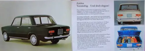 Fiat 124 Modellprogramm 1966 Automobilprospekt (10227)