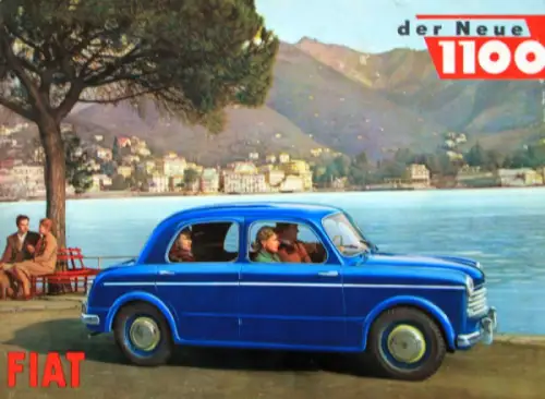 Fiat 1100 Modellprogramm 1953 Automobilprospekt (10229)