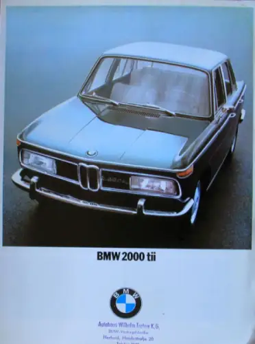 BMW 2000 tii Modellprogramm 1969 Automobilprospekt (10302)
