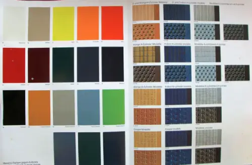 BMW Modellprogramm 1971 Farben + Polster, Preisliste Automobilprospekte (10304)