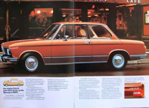 BMW 1502 Modellprogramm 1975 Automobilprospekt (10306)