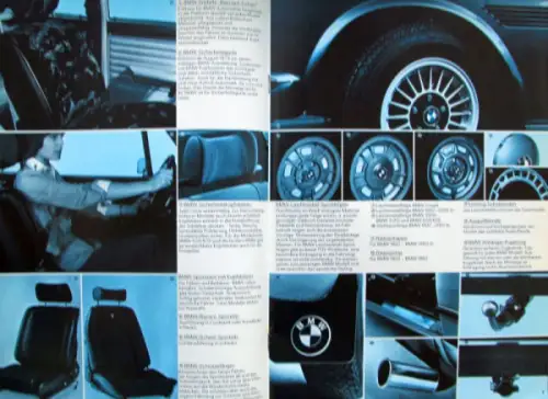 BMW Modellprogramm 1974 "Original Zubehör" Automobilprospekt (10312)