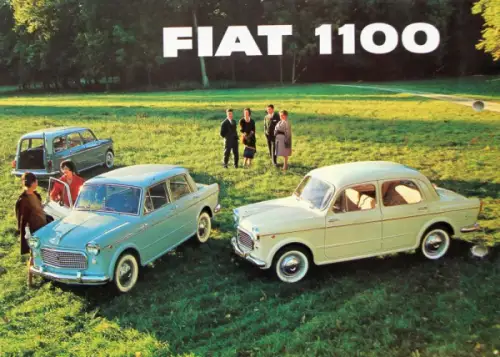 Fiat 1100 Modellprogramm 1960 Automobilprospekt (10313)