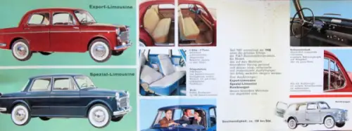 Fiat 1100 Modellprogramm 1960 Automobilprospekt (10313)