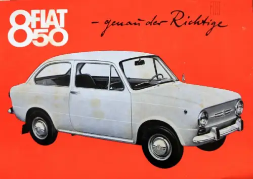 Fiat 850 Modellprogramm 1964 "Genau der Richtige" Automobilprospekt (10318)