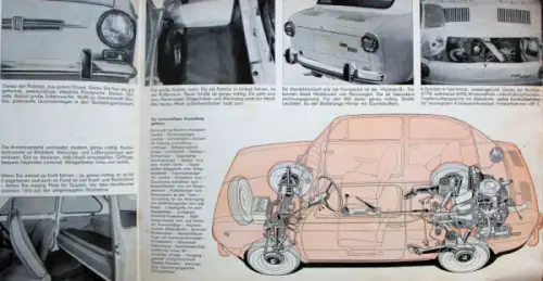Fiat 850 Modellprogramm 1964 "Genau der Richtige" Automobilprospekt (10318)