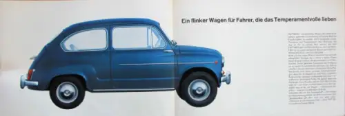 Fiat 600 D Modellprogramm 1966 Automobilprospekt (10319)