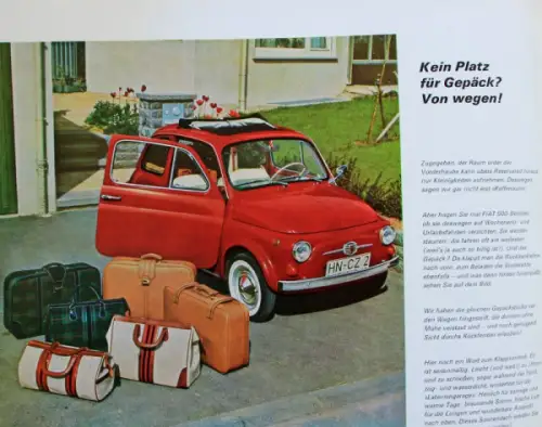 Fiat 500 F Modellprogramm 1971 Automobilprospekt (10326)