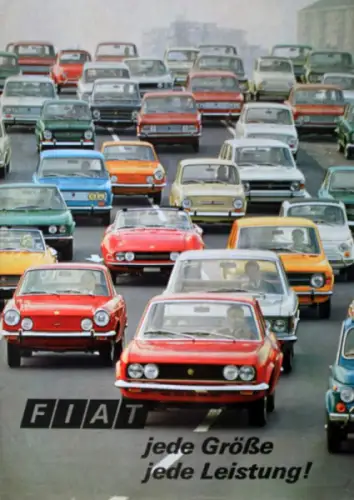 Fiat Modellprogramm 1970 "Jede Größe - jede Leistung" Automobilprospekt (10327)