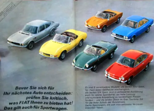 Fiat Modellprogramm 1970 "Jede Größe - jede Leistung" Automobilprospekt (10327)