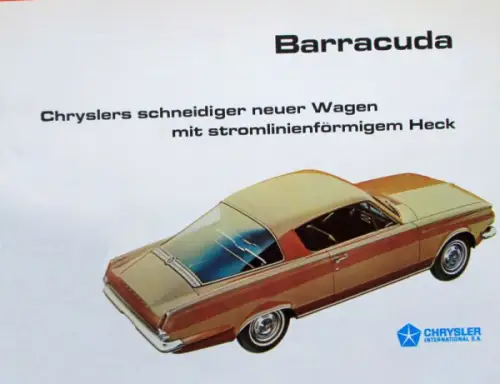Chrysler Barracuda Modellprogramm 1965 Automobilprospekt (10329)