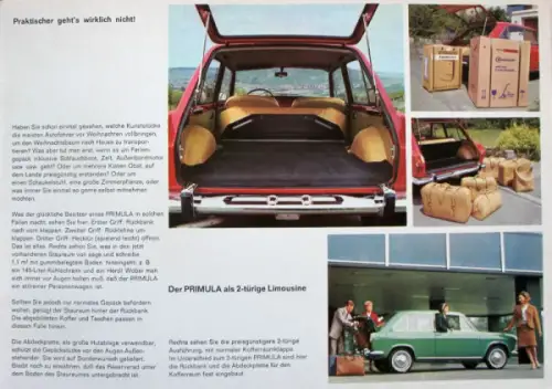 Autobianchi Primula Modellprogramm 1967 Automobilprospekt (10331)