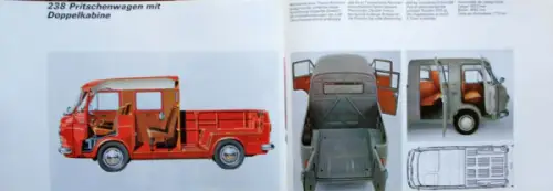 Fiat 238 Modellprogramm 1968 Automobilprospekt (10332)