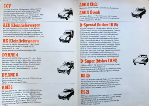 Citroen Modellprogramm 1969 "50 Jahre Citroen" Automobilprospekt (10333)