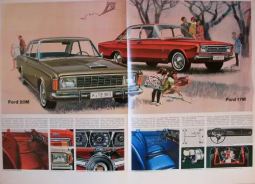 Ford Taunus 17M - 20 M Modellprogramm 1967 Automobilprospekt (10337)