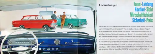 Opel Rekord Modellprogramm 1961 Automobilprospekt (10339)