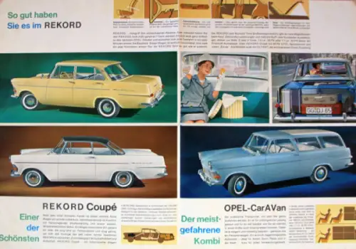 Opel Rekord Modellprogramm 1961 Automobilprospekt (10339)