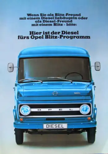 Opel Blitz Diesel Modellprogramm 1969 Lastwagen-Prospekt (10345)