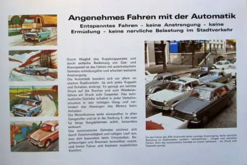 Peugeot 404 Automatik Modellprogramm 1967 Automobilprospekt (10347)