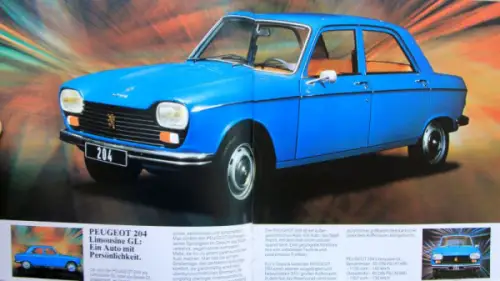 Peugeot 204 Modellprogramm 1975 Automobilprospekt (10349)
