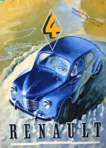 Renault 4 CV Modellprogramm 1948 Automobilprospekt (10353)