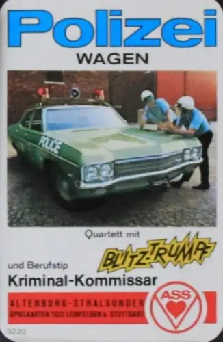 Altenburg Spielkarten "Polizeiwagen" 1969 Kartenspiel (5147)
