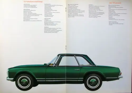 Mercedes-Benz 250 SL Modellprogramm 1967 Automobilprospekt (3814)