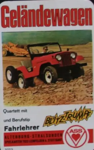 Altenburg Spielkarten "Geländewagen" 1975 Kartenspiel (5273)