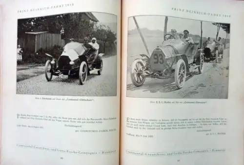 Continental Reifen "Prinz Heinrich Fahrt 1910" Automobil-Rennsport 1910 (7153)