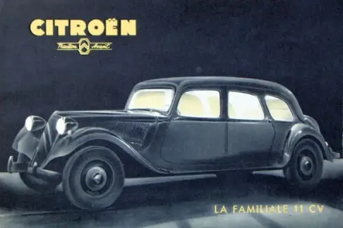 Citroen 11 CV Traction Avant Familiale Modellprogramm 19554 Automobilprospekt (6972)