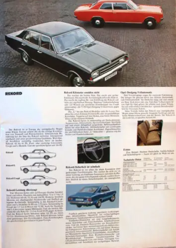 Opel Modellprogramm 1971 Automobilprospekt (10350)