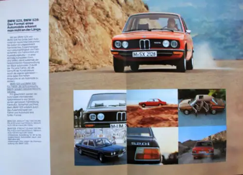 BMW 518 - 528 Modellprogramm 1975 Automobilprospekt (10370)