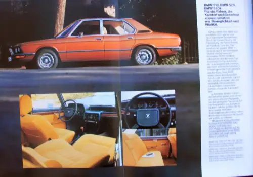 BMW 518 - 528 Modellprogramm 1975 Automobilprospekt (10370)