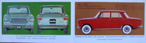 Fiat 1300 - 1500 Modellprogramm 1964 Automobilprospekt (10371)