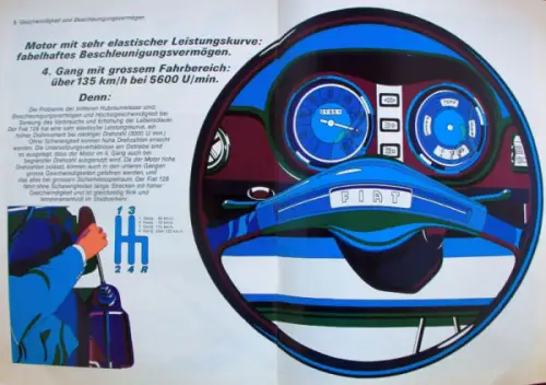 Fiat 128 Modellprogramm 1970 "Perche" Automobilprospekt (10373)