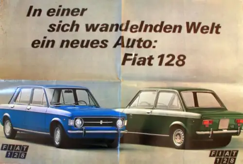 Fiat 128 Modellprogramm 1969 Automobilprospekt (10374)